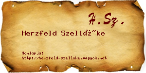 Herzfeld Szellőke névjegykártya